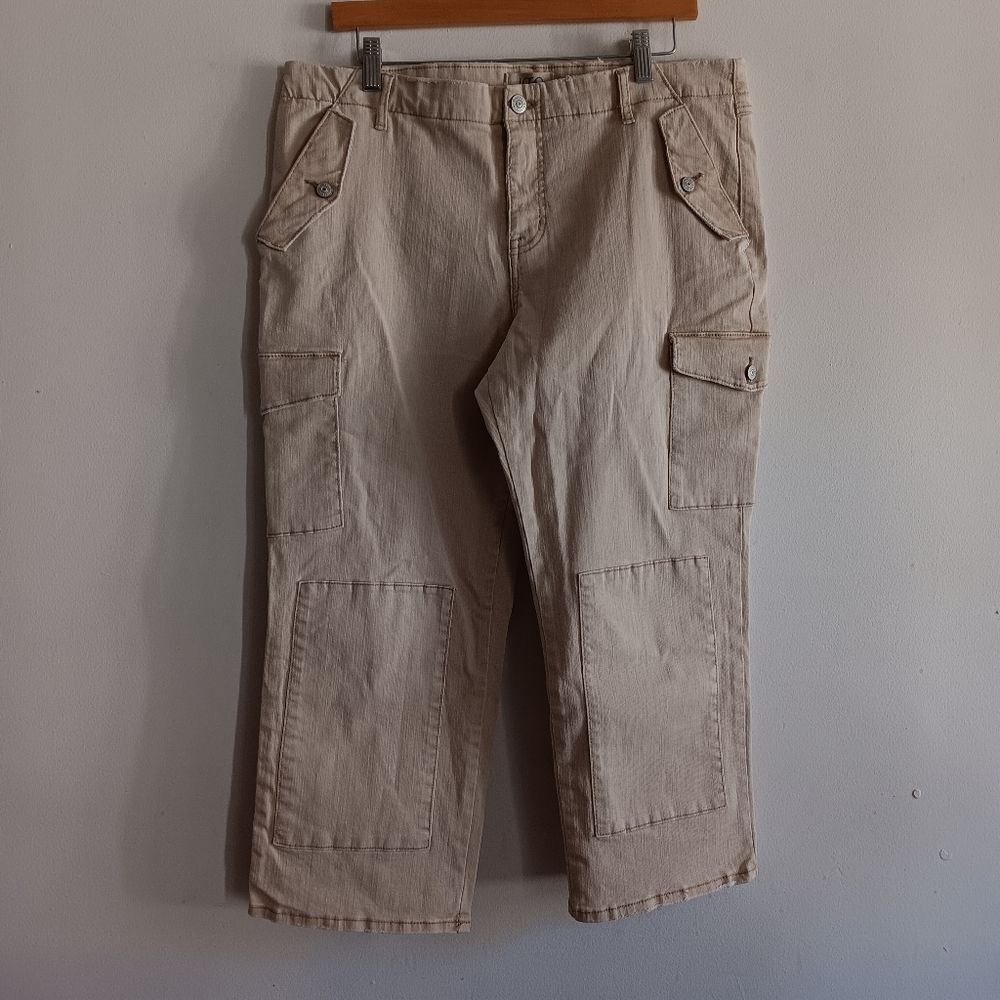 LOGO by Lori Goldstein Women's Petite Pants 14P Straight Patchwork